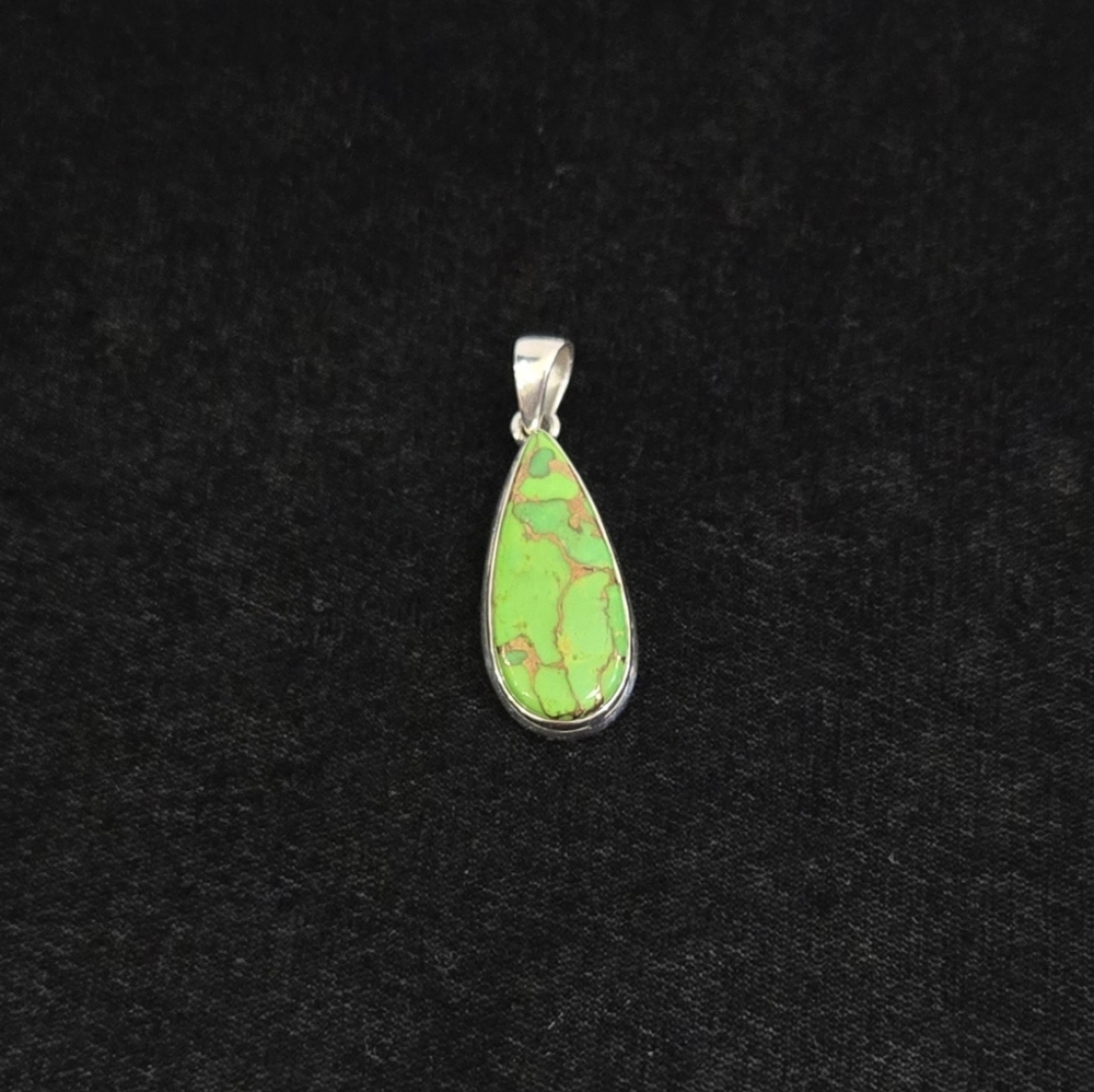 Green Copper Turquoise Pendant #1002